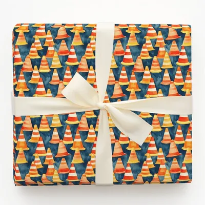 Orange You Ready to Build - Gift Wrap for Christmas, Holidays Wrapping Paper, Christmas Wrapping Paper
