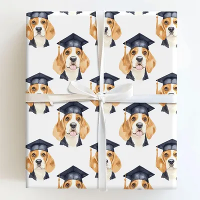 Beagle Graduate - Gift Wrap for Christmas, Holidays Wrapping Paper, Christmas Wrapping Paper