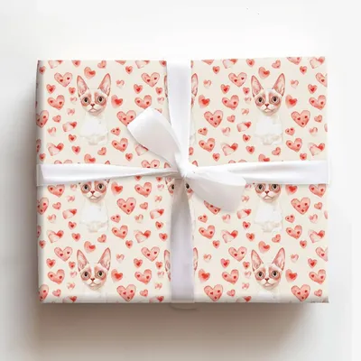 Devon Rex Valentine - Gift Wrap for Christmas, Holidays Wrapping Paper, Christmas Wrapping Paper