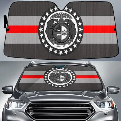 Missouri State Subdued Flag White And Red Printed Car Sun Shades Cover Auto Windshield PrintSyde