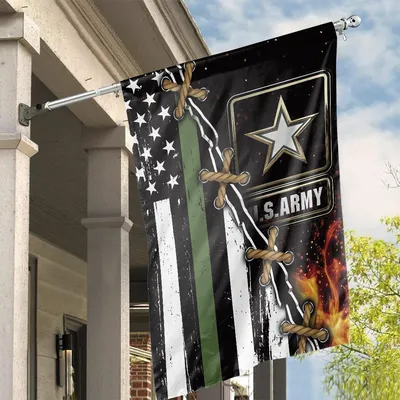 Us Army Thin Green Line Flag Proud Honoring Us Military Flags Patriotic Yard Decor Vertical House Flag