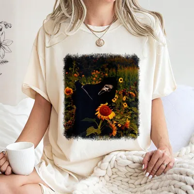 Vintage Ghostface The Sunflower Graphic T-Shirt Scream Movie T-Shirt Horror Movie T-Shirt Horror Movie T-Shirt Scary Movie