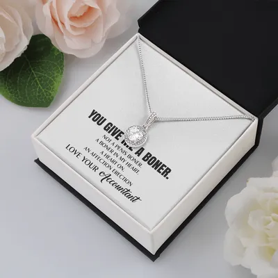 You Give Me A Heart Boner, An Affection Erection, Eternal Hope Necklace, Funny & Sarcastic Love For Her, ♥ Mature Best Funny gag Gifts for Accountant Wife On Special Days
