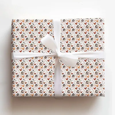 Feathers and Sunrise - Gift Wrap for Christmas, Holidays Wrapping Paper, Christmas Wrapping Paper