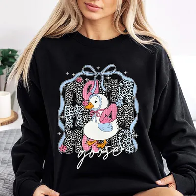 Floral Mama Goose Sweatshirt Cute Goose Mom Sweatshirt Mother'S Day Gift Girly Duck Lover Sweatshirt Sublimation Png Design