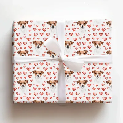 Jack Russell Valentine - Gift Wrap for Christmas, Holidays Wrapping Paper, Christmas Wrapping Paper