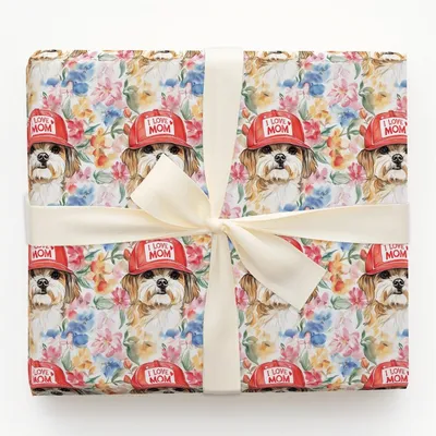 Mom's Favorite Shih Tzu - Gift Wrap for Christmas, Holidays Wrapping Paper, Christmas Wrapping Paper