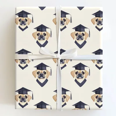 Puggle Graduate - Gift Wrap for Christmas, Holidays Wrapping Paper, Christmas Wrapping Paper
