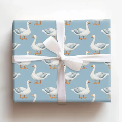 Dreamy Goose Blues - Gift Wrap for Christmas, Holidays Wrapping Paper, Christmas Wrapping Paper