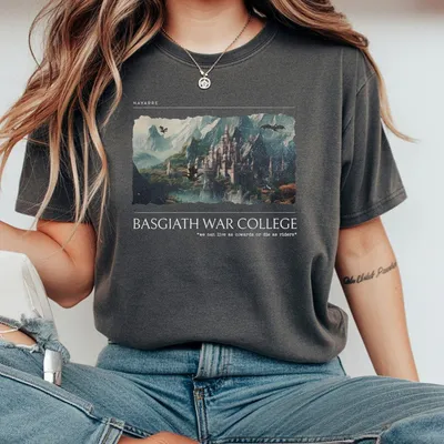 Basgiath War College T-Shirt Fourth Wing Merch Gift For Reading Lovers Gift For Fourth Wings Fans Unisex Cotton Top Printed