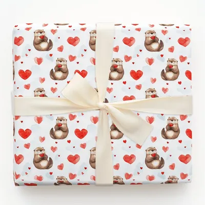 Aquatic Amor - Gift Wrap for Christmas, Holidays Wrapping Paper, Christmas Wrapping Paper