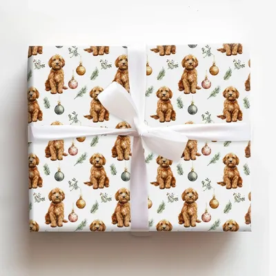 Fetching Through the Snow - Gift Wrap for Christmas, Holidays Wrapping Paper, Christmas Wrapping Paper