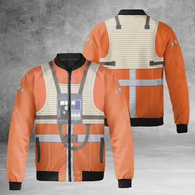 Star Wars X-Wing Pilot Jacket, Windproof Bomber Jacket, Luke Skywalker Cosplay Costume, Rebel Fighter Gift, Sci-Fi Streetwear Bomber Jacket