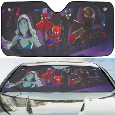 Spider,Man Across Spider Verse Superheroes Fans Car Windshield Sun Shade Car Sunshade