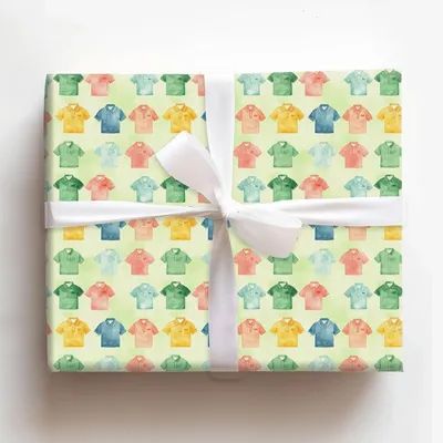 Golf Shirt Options - Gift Wrap for Christmas, Holidays Wrapping Paper, Christmas Wrapping Paper