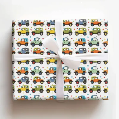 Jeepster - Gift Wrap for Christmas, Holidays Wrapping Paper, Christmas Wrapping Paper