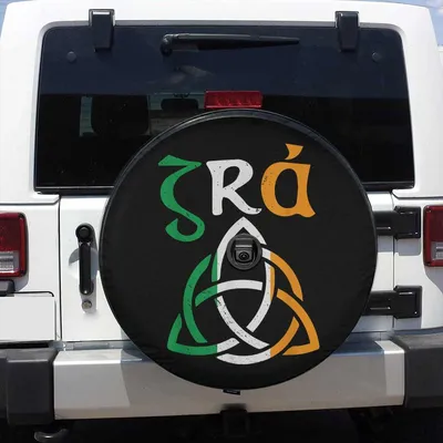 Ireland Celtic Triskele Spare Tire Cover - Irish Flag Symbol Design, Cultural Gift Spare Tire Cover