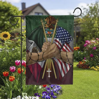 Vertical Garden - Mexican Handshake American Flag Vertical Garden Flag