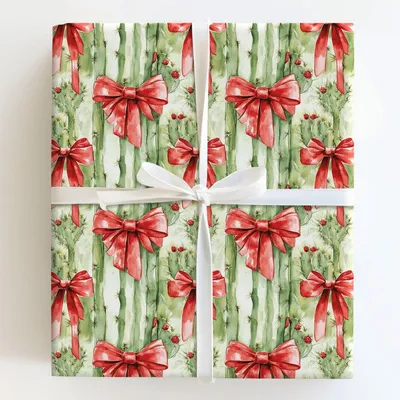 Cactus Red - Gift Wrap for Christmas, Holidays Wrapping Paper, Christmas Wrapping Paper