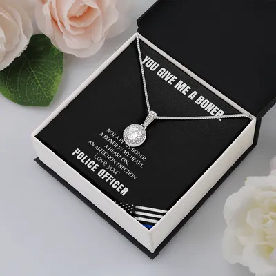 You Give Me A Heart Boner, An Affection Erection, Eternal Hope Necklace, Funny & Sarcastic Love For Her, ♥ Mature gag Gift for Police Officer wife