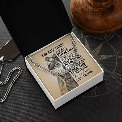To My Son Cuban Link Chain Necklace