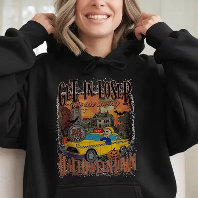 Get In Loser Saving Halloweentown Hoodie Funny Retro Halloween Hoodie For Women Spooky Fall Vibes Gift For Women
