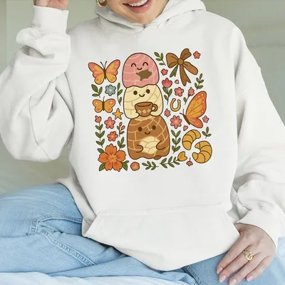 Pantasmas Ghost Pan Dulce Hoodie – Cute Concha Cucuy Mexican Halloween Pullover