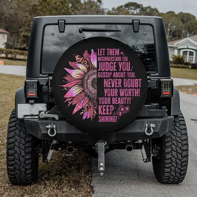 Let Them Tire Cover, Pink Sunflower Tire Cover Compatible With Campers, Backup Camera Hole, Pink Spare Tire Covers For Women Spare Tire Cover