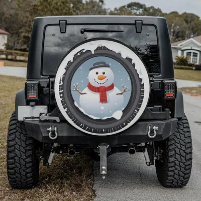 Spare Tire Cover Snowman Christmas Gift Holiday Decoration For Campers Cute Holiday Gift For Off-Road Lovers Spare Tire Cover