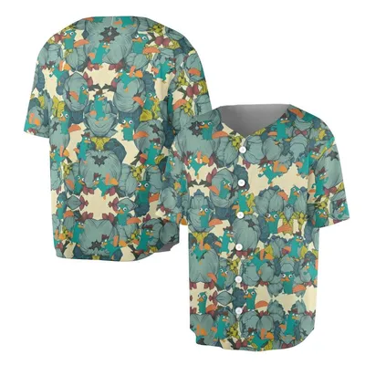 Baseball Jersey, Perry The Platypus Cartoon Pattern Baseball Jersey, Agent P Unique All Over Print, Animated Series Fan Apparel