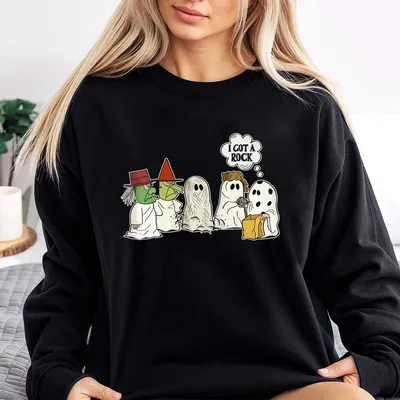 I Got A Rock Sweatshirt Snoopy Halloween Sweatshirt For Men Women Trick Or Treat Sweatshirt Ghost Halloween Sweatshirt Peanuts Halloween