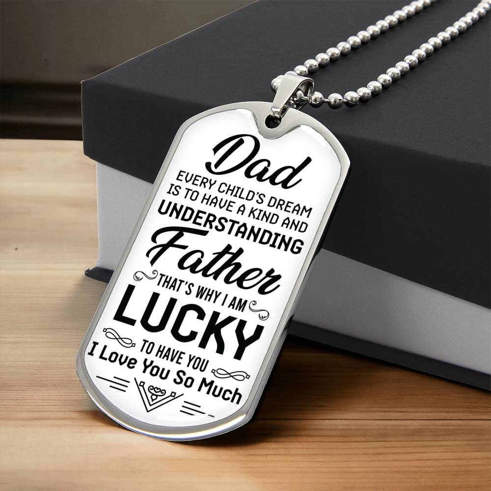 Dad Bereavement Gift, My Dad My Hero, Loss Of Dad, Dad Birthday Gift Father Loss, Memorial Necklace, Remembrance Necklace - Army Tag Necklace, Dog Tag