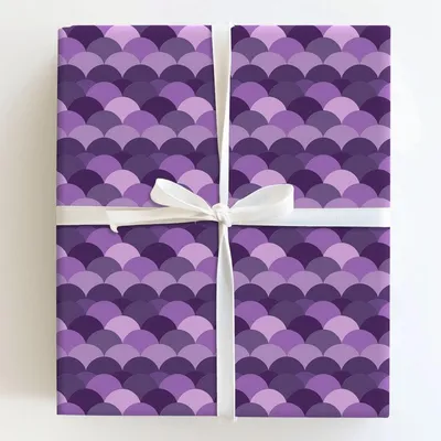Scalloped Purple - Gift Wrap for Christmas, Holidays Wrapping Paper, Christmas Wrapping Paper