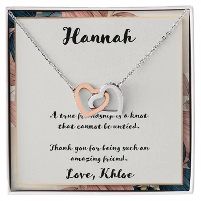 A True Friendship Interlocking Hearts Necklace