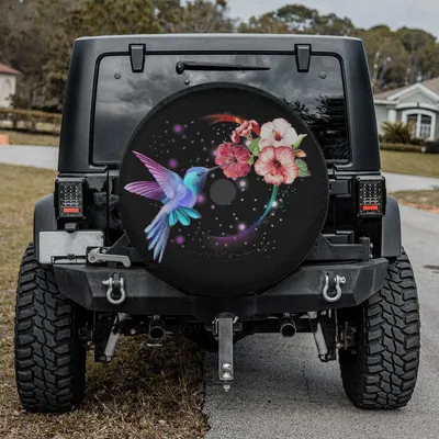 Womens Hummingbird Gift Humming Bird Lovers Spare Tire Cover Thickening Leather Universal Fit For Your Truck Spare Tire Cover