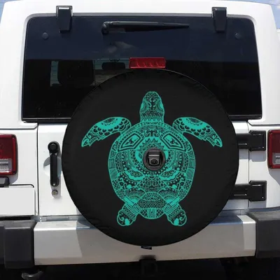 Spare Tire Cover With Sea Turtle, Backup Camera Tire Cover, Pink Turtle Spare Tire Cover, Turtle Car Accessories Women, Turtle Mandala Spare Tire Cover