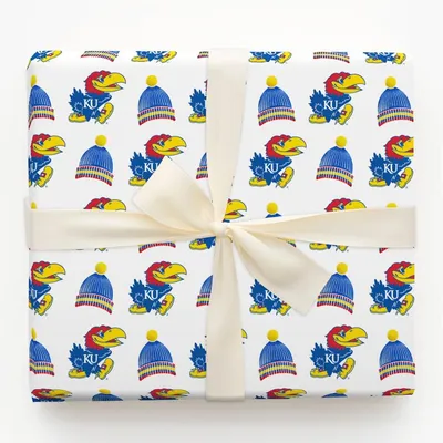 Jayhawk beanie - Gift Wrap for Christmas, Holidays Wrapping Paper, Christmas Wrapping Paper