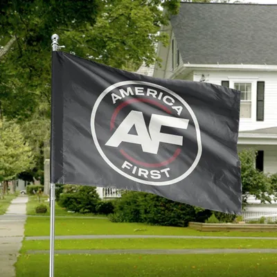 America First Af Horizontal House Flag, Political Yard Decor, Patriotic Banner, Election Rally Flag, Conservative Outdoor Horizontal House Flag