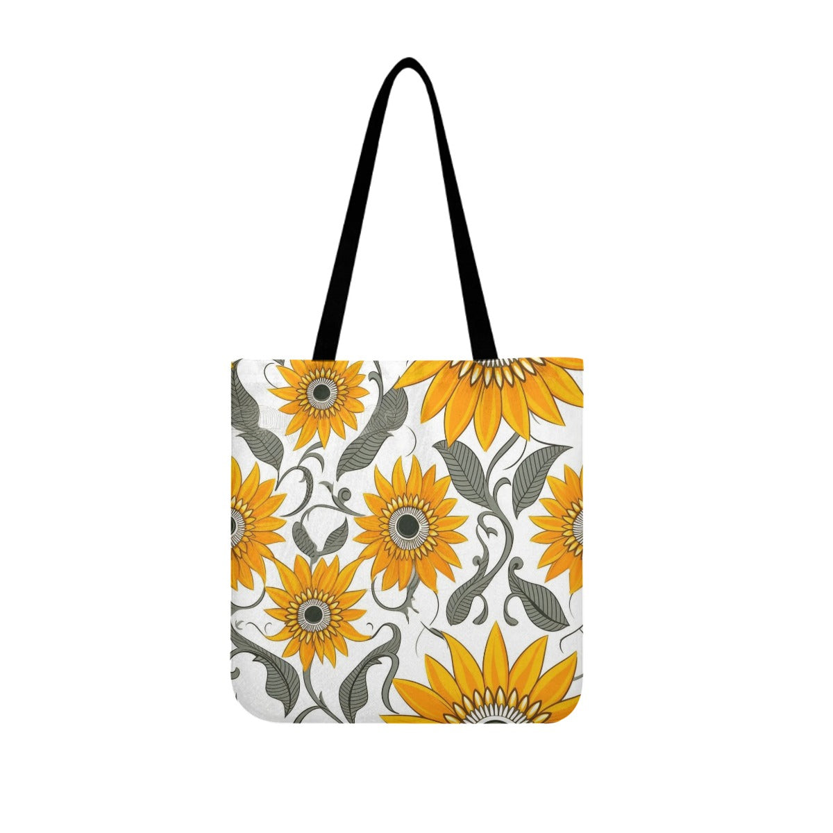 Artistic Sunflower Floral Print Tote Bag – Yellow Green