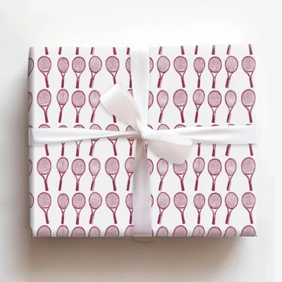 Match Point Cranberry - Gift Wrap for Christmas, Holidays Wrapping Paper, Christmas Wrapping Paper