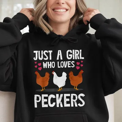 Funny Chicken Owner Art For Women Girls Chicken Lover Farmer Hoodie