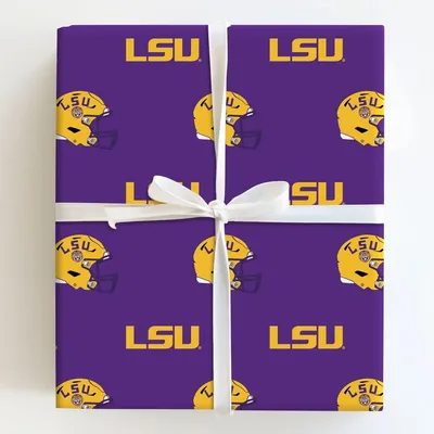 LSU Purple Helmet - Gift Wrap for Christmas, Holidays Wrapping Paper, Christmas Wrapping Paper