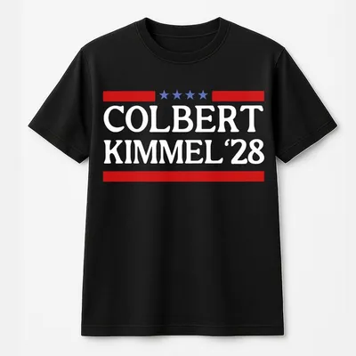 Jimmy Kimmel T-Shirt,Colbert Kimmel 2028 T-Shirt,Free Speech T-Shirt For Liberals,Men Women Casual T-Shirt,Democrats Gift