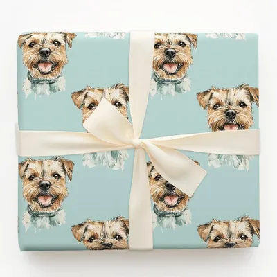 Border Terrier - Gift Wrap for Christmas, Holidays Wrapping Paper, Christmas Wrapping Paper