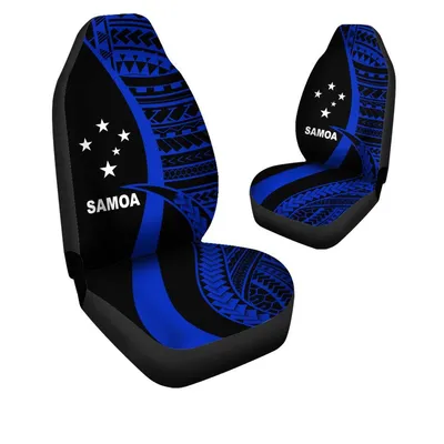 Samoa Polynesian Car Seat Covers Tentacle Tribal Pattern Crest