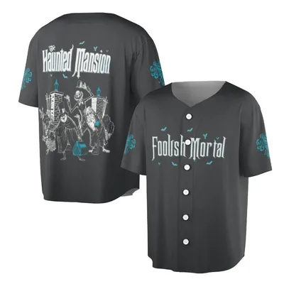 Haunted Mansion Foolish Mortal Baseball Jersey, Disney Ghost Ride Baseball Jersey, Halloween Spooky Merch, Magic Kingdom Apparel