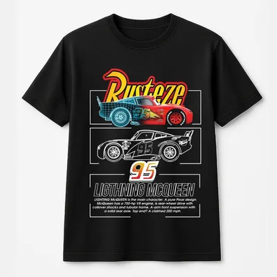 Lightning Mcqueen Car 95 Rusteze T-Shirt, Vintage Racing Car 95 Lightning Rusteze T-Shirt, Classic T-Shirt Gift For Fans