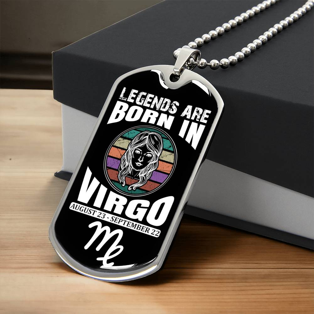 Virgo Legend Personalized Dog Tag Necklace - Army Tag Necklace, Dog Tag