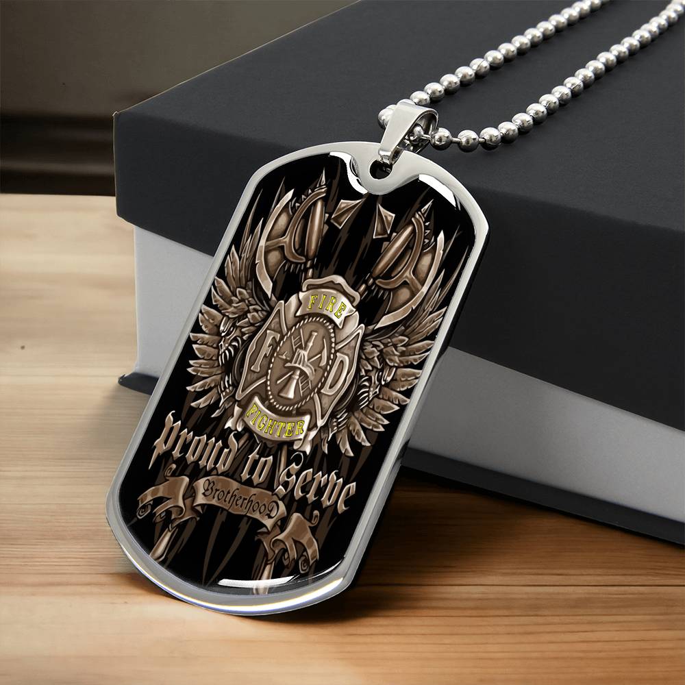 Best Gift For Firefighter - Army Tag Necklace, Dog Tag