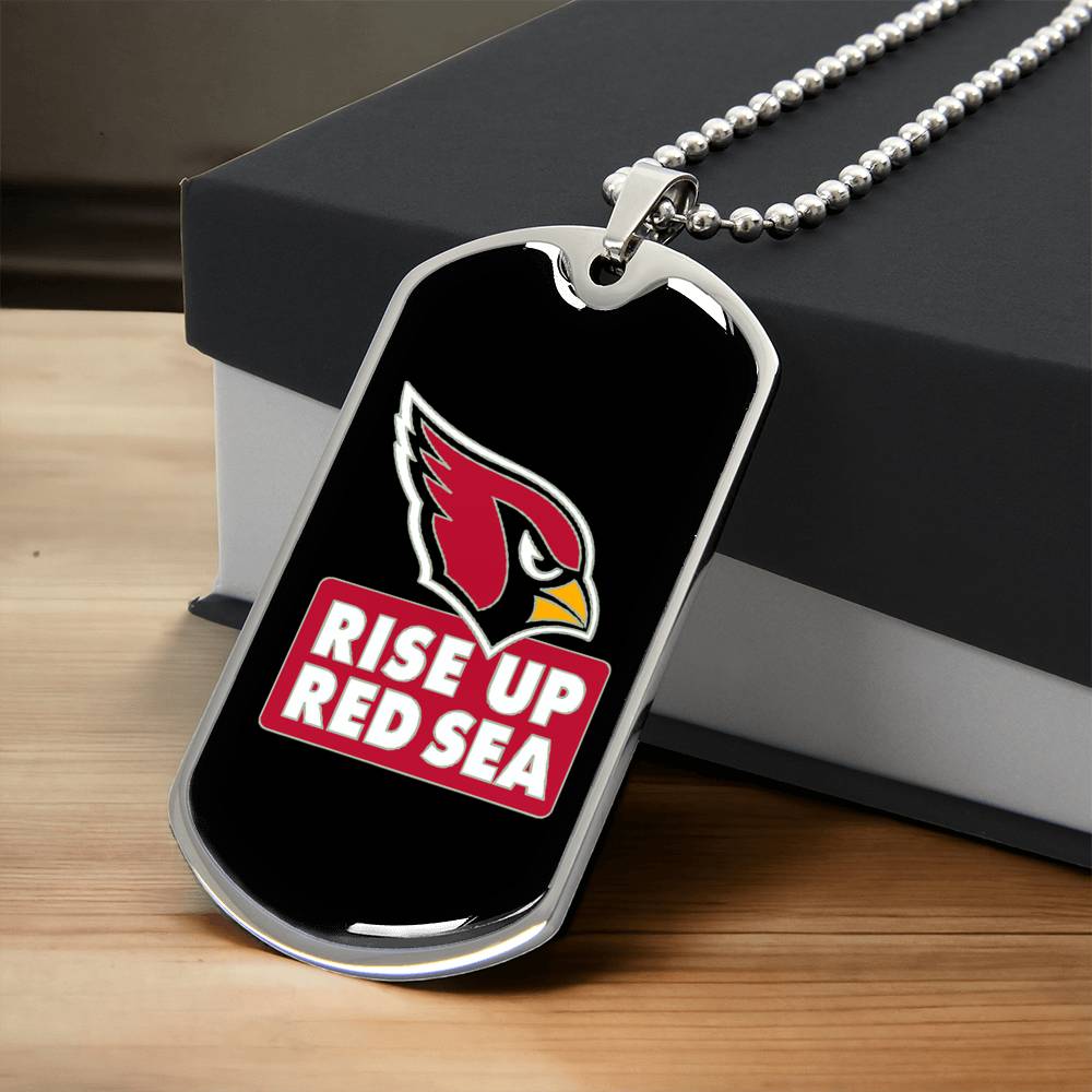 Rise Up Red Sea Dog Tag - Army Tag Necklace, Dog Tag